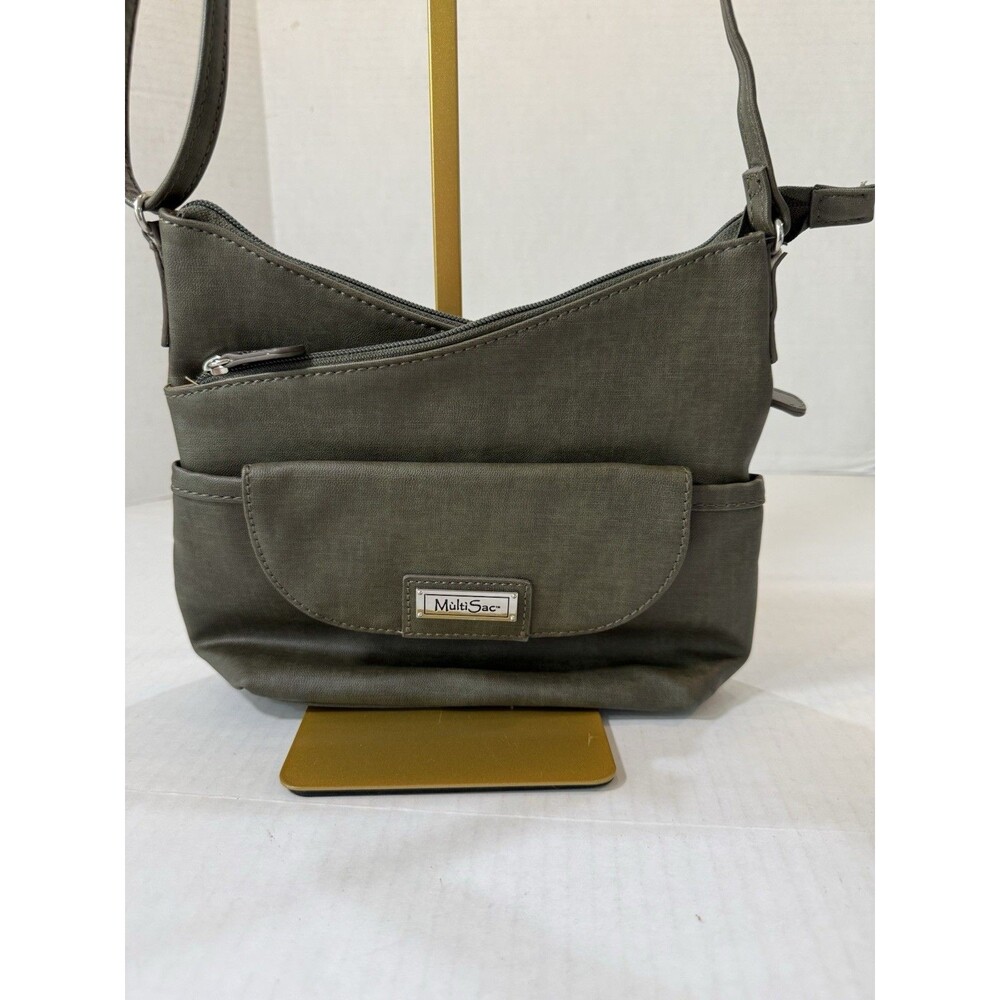 MultiSac Vista Adjustable‎ Crossbody Shoulder Strap Vegan Leather Olive Green - Picture 2 of 16